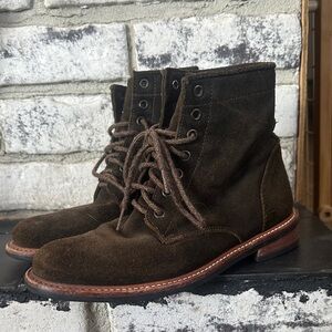 Nisolo Dark Brown Suede Heeled Boots